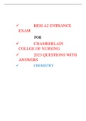 HESI A2 ENTRANCE  EXAM  FOR  CHAMBERLAIN  COLLGE OF NURSING   2023 QUESTIONS WITH  ANSWERS  CHEMISTRY