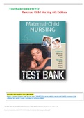 Test Bank For Maternal-Child Nursing 6th Edition by Emily Slone McKinney Chapter 1-55| Complete Guide 2022