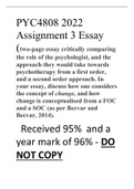 PYC4808 2022 Assignment 3 Essay 