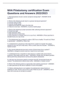 NHA Phlebotomy certification Exam Questions and Answers 2022/2023