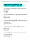 Exam Cram NCLEX-PN PRACTICE QUESTIONS/ANSWERS 2022/2023.