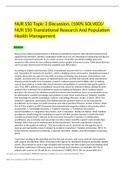 NUR 550 Topic 3 Discussion, QUESTION 1 (100% SOLVED)/ NUR 550 Translational Research And Population Health Management