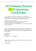 ATI Pediatric Proctor (35/35 Questions/ ANSWERS)