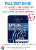 Test Bank for LPN to RN Transitions 5th Edition By Lora Claywell Chapter 1-18 Complete Guide A+