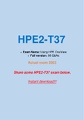 HPE2-T37 actual exam latest 2022 with Correct Answers