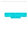 Solution Manual for Statistics for Nursing Research A Workbook for Evidence-Based Practice 3rd Edition Susan Grove Daisha-updated-2023-2024