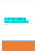 ATI EXIT EXAM 2021 160 QUESTIONS AND ANSWERS