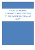 FINAL EXAM FOR:  IS•100.HCB: INTRODUCTION  TO THE INCIDENT COMMAND  SYST