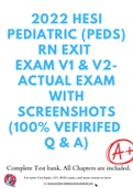 2022 HESI Pediatric (PEDS) RN Exit Exam V1 & V2- ACTUAL EXAM WITH SCREENSHOTS (100% VEFIRIFED Q & A)