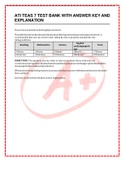 ATI TEAS 7 TEST BANK WITH ANSWER KEY AND EXPLANATION