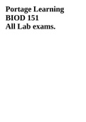 Portage Learning BIOD 151 All Lab exams /BIOD 151 Lab 1- Lab 8 Exams Questions and Answers- Portage Learning NEW 2022/23