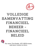 Volledige samenvatting Financieel Beheer - Financieel beleid