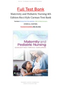 Maternity and Pediatric Nursing 4th Edition By Susan Ricci; Theresa Kyle; Susan Carman -Test Bank