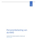 Samenvatting  Personenbelasting van de KMO