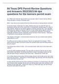 84 Texas DPS Permit Review Questions and Answers 2022/2023;84 dps questions for the learners permit exam