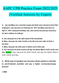 AAPC CPB Practice Exam.docx  Questions with 100% Correct Answers UPDATED 2022