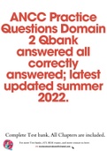 ANCC Practice Questions Domain 2 Qbank answered all correctly answered; latest updated summer 2022.