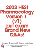 2022 HESI Pharmacology Version 1 (v1) exit exam – Brand New Q&As!