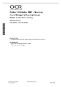 OCR A Level Biology B (Advancing Biology) H42202 Scientific literacy in biology Advance Notice.