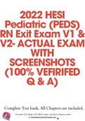 2022 HESI Pediatric (PEDS) RN Exit Exam V1 & V2- ACTUAL EXAM WITH SCREENSHOTS (100% VEFIRIFED Q & A)