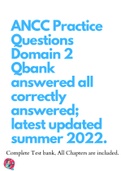 ANCC Practice Questions Domain 2 Qbank answered all correctly answered; latest updated summer 2022.