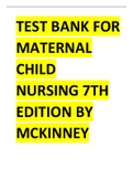 TEST BANK FOR MATERNAL CHILD NURSING 7TH EDITION BY MCKINNEY.