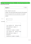 Dosage Calculation Exam: RN299 - Nursing Capstone 2021.