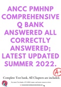 ANCC PMHNP COMPREHENSIVE Q bank answered all correctly answered; latest updated summer 2022.