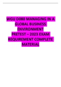 WGU D080 MANAGING IN A GLOBAL BUSINESS ENVIRONMENT PRETEST – 2023 EXAM REQUIREMENT COMPLETE MATERIAL