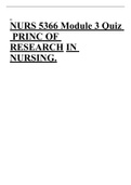 NURS 5366 Module 3 Quiz   PRINC OF RESEARCH IN NURSING.| 2022/2023 update 