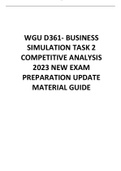 WGU D361- BUSINESS SIMULATION TASK 2 COMPETITIVE ANALYSIS 2023 NEW EXAM PREPARATION UPDATE MATERIAL GUIDE 