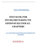 TEST BANK FOR PSYCHIATRICNURSING 7TH EDITION BY KELTNER ALL CHAPTERS SOLUTION MANUAL  ALL   CHAPTERS   QUESTIONS   AND   ANSWERS   FOR   REVISION