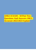 AMLS EXAM - 50 Post Test Questions And Answers 100% Accurate 2022/2023 Update