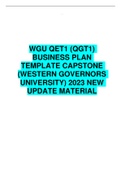 WGU QET1 (QGT1) BUSINESS PLAN TEMPLATE CAPSTONE (WESTERN GOVERNORS UNIVERSITY) 2023 NEW UPDATE MATERIAL 