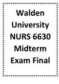 Walden University NURS 6630 Midterm Exam Final