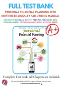 Personal Financial Planning 14th Edition Billingsley Solutions Manual