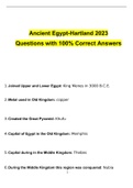 Ancient Egypt-Hartland 2023 Questions with 100% Correct Answers