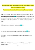 Immunization Final, aPhA Immunization And Final Exam F2, Immunization Exam (apha), Vaccination  Questions with 100% Correct Answers UPDATED 2022