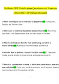 NetSuite ERP Certification-Related Questions.docx Questions with 100% Correct Answers UPDATED 2022