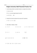 Rutgers University Math Placement Test Prep