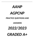 AANP AGPCNP PRACTICE QUESTIONS AND ANSWERS 2022/2023 GRADED A+