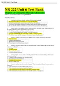 Test Bank NR 222_Unit 6 _Questions and Answers