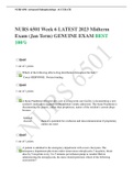 NURS 6501 Week 6 LATEST 2023 Midterm Exam (Jan Term) GENUINE EXAM BEST 100%