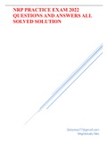 VALUE PACK FOR NRP - NEONATAL RESUSCITATION PROGRAM Final Exam Questions and Answers Latest Verified Answers | NRP PRACTICE EXAM 2022 QUESTIONS AND ANSWERS ALL SOLVED SOLUTION & NRP EXAM 2022 /NRP 7TH EDITION Test Sections 1 & 2 (Questions & Answers)