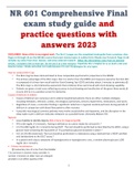 NR 601 Comprehensive Final exam study guide and practice questions with answers 2023