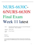 NURS-6630C-6/NURS-6630N Final Exam Week 11 latest