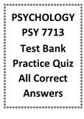 PSYCHOLOGY PSY 7713 Test Bank Practice Quiz All Correct Answers