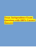 Texas Jurisprudence Exam Questions with 100% Correct Answers