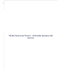 NR 602 Final Exam Week 8 – All Possible Question with Answers.