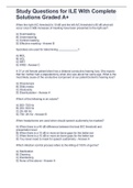 Study Questions for ILE With Complete Solutions Graded A+